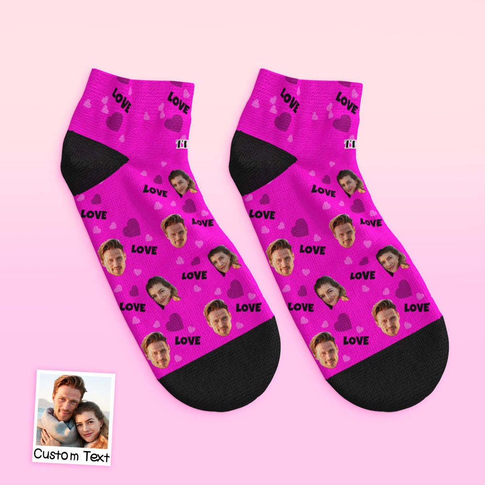 Custom Low Cut Ankle Face Socks For Family - Love - MyFaceBoxer