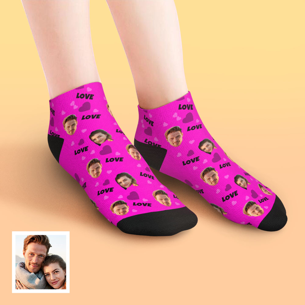Custom Low Cut Ankle Face Socks For Family - Love - MyFaceBoxer