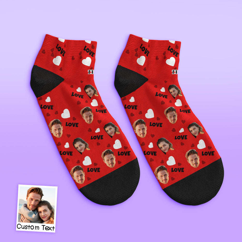 Custom Low Cut Ankle Face Socks For Family - Love - MyFaceBoxer