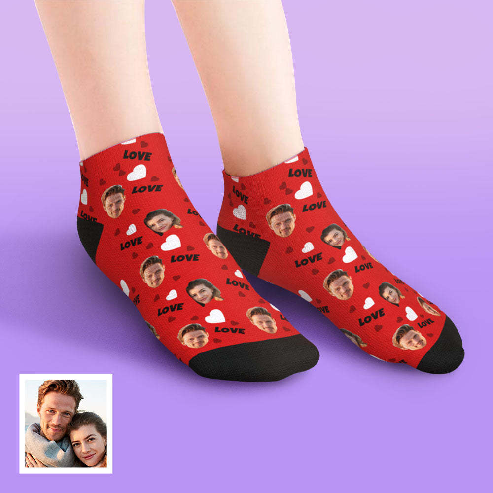 Custom Low Cut Ankle Face Socks For Family - Love - MyFaceBoxer