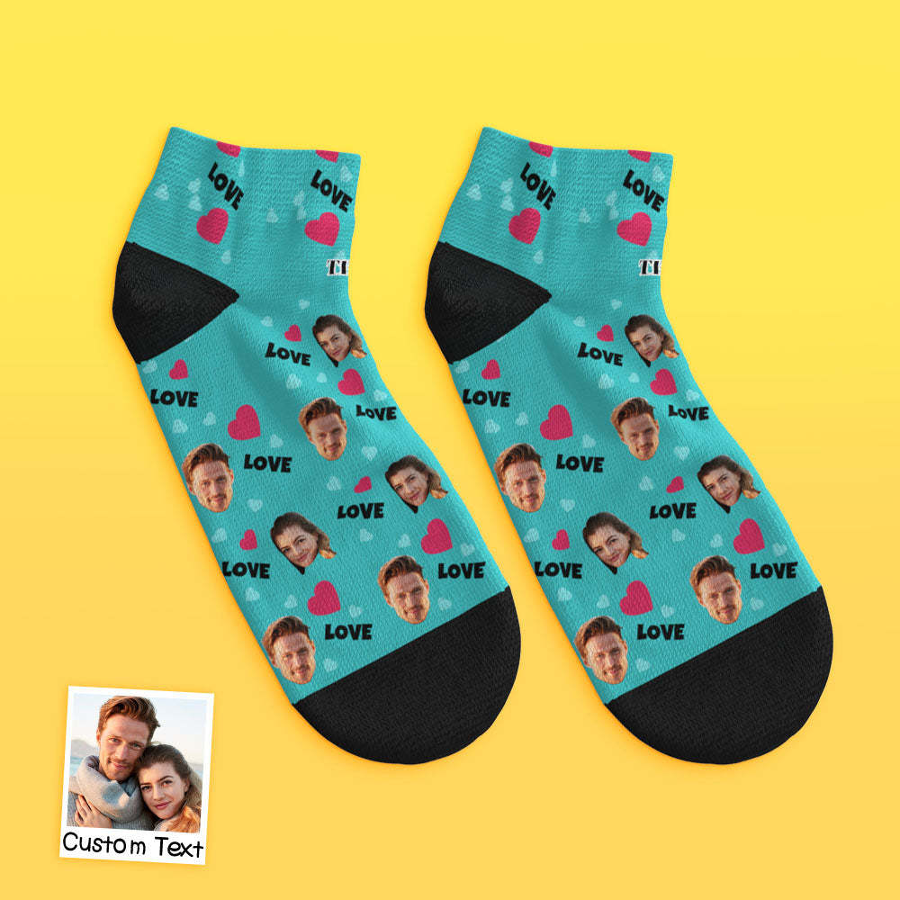 Custom Low Cut Ankle Face Socks For Family - Love - MyFaceBoxer