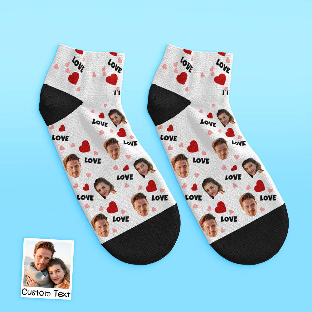 Custom Low Cut Ankle Face Socks For Family - Love - MyFaceBoxer
