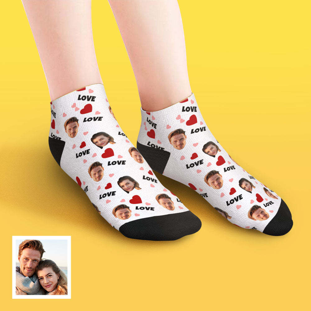 Custom Low Cut Ankle Face Socks For Family - Love - MyFaceBoxer