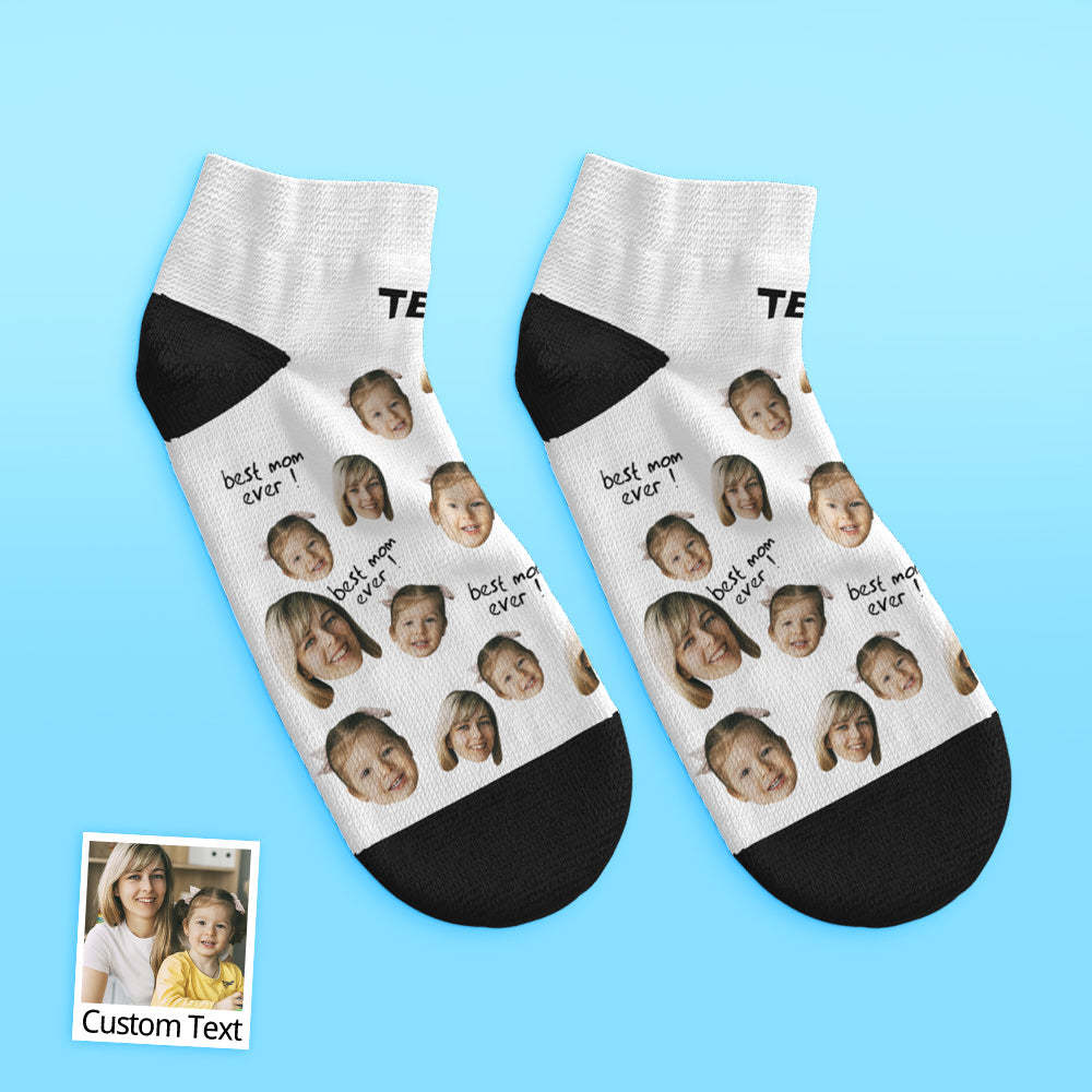 Custom Low Cut Ankle Face Socks For Mother Best Mom Ever - MyFaceBoxer