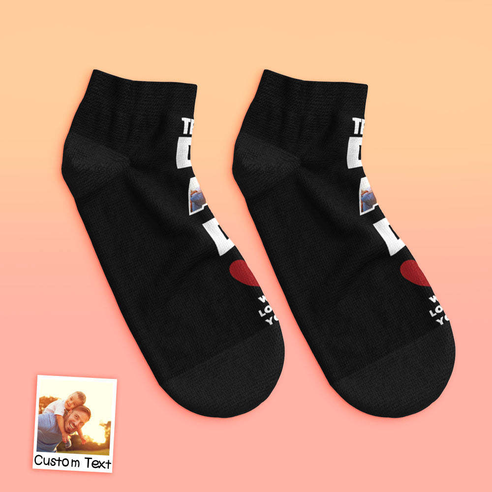 Custom Low Cut Ankle Face Socks Dad We Love You Gifts For Dad - MyFaceBoxer