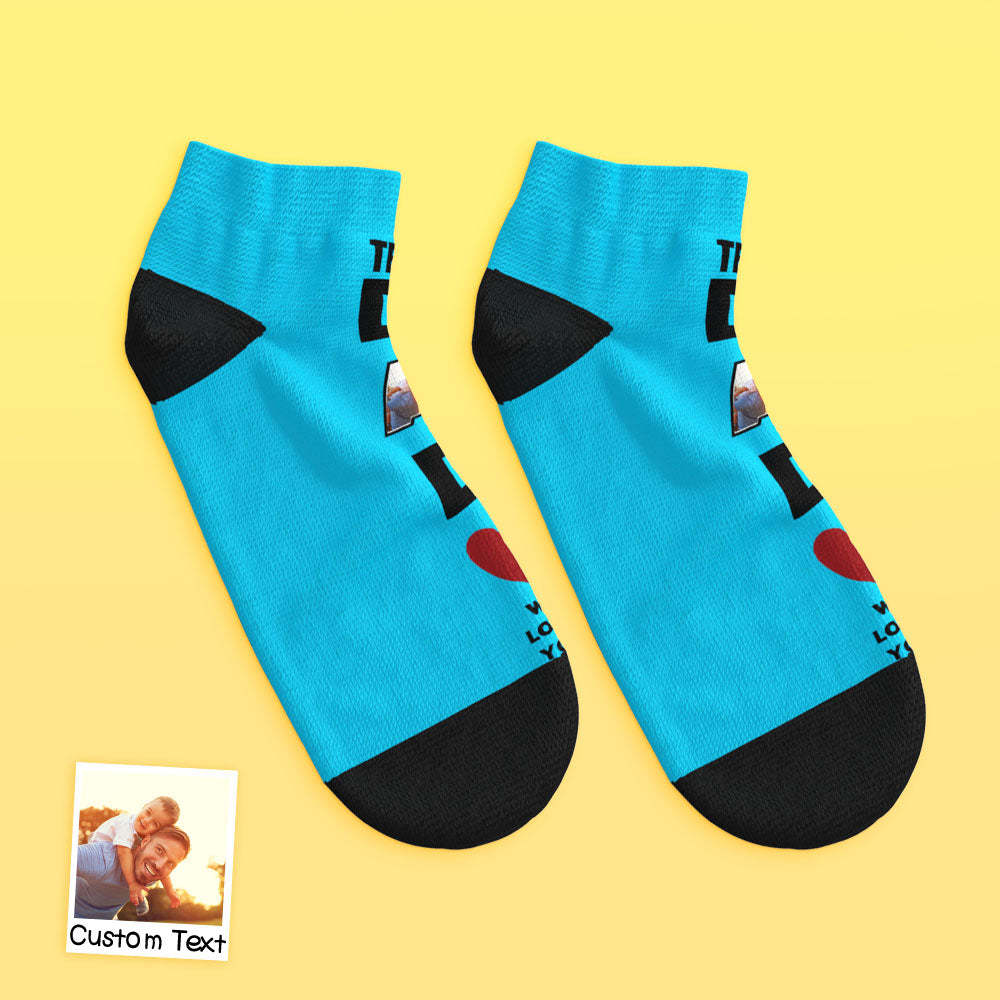 Custom Low Cut Ankle Face Socks Dad We Love You Gifts For Dad - MyFaceBoxer