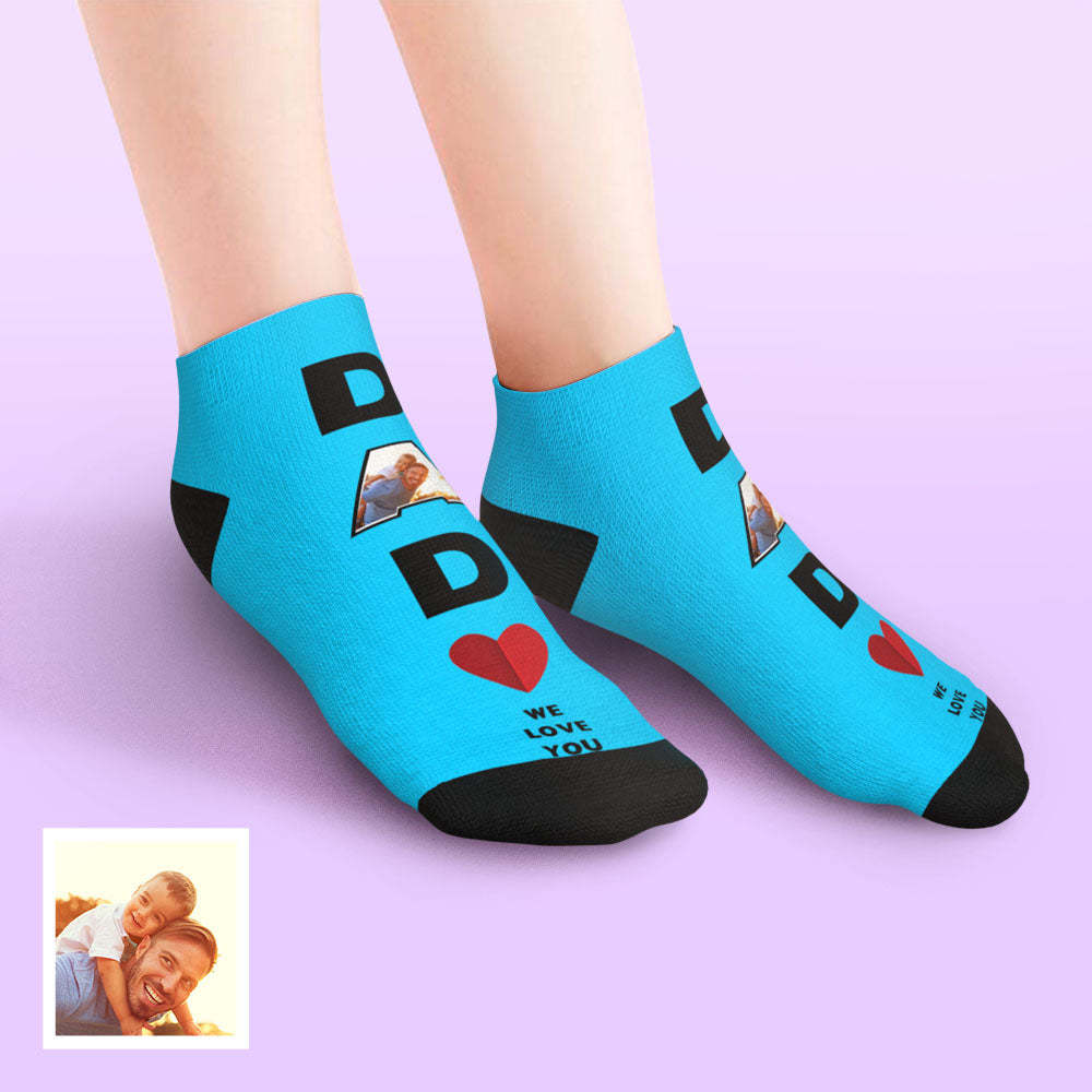 Custom Low Cut Ankle Face Socks Dad We Love You Gifts For Dad - MyFaceBoxer