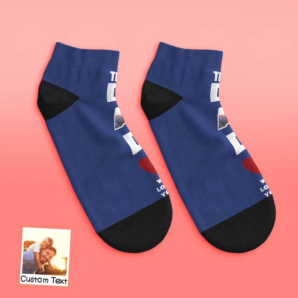 Custom Low Cut Ankle Face Socks Dad We Love You Gifts For Dad - MyFaceBoxer