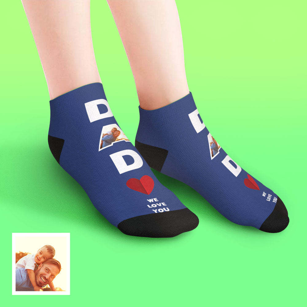 Custom Low Cut Ankle Face Socks Dad We Love You Gifts For Dad - MyFaceBoxer