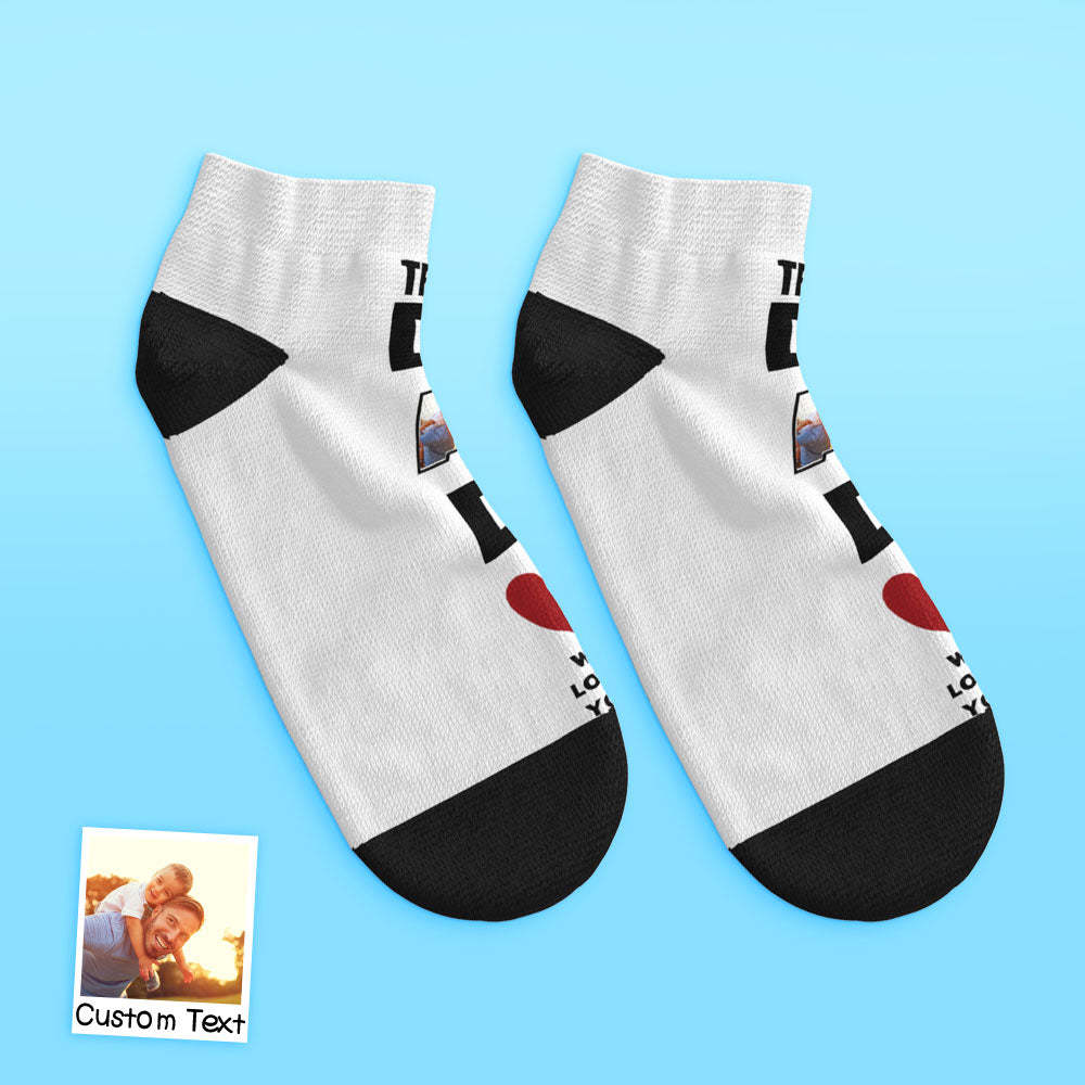 Custom Low Cut Ankle Face Socks Dad We Love You Gifts For Dad - MyFaceBoxer