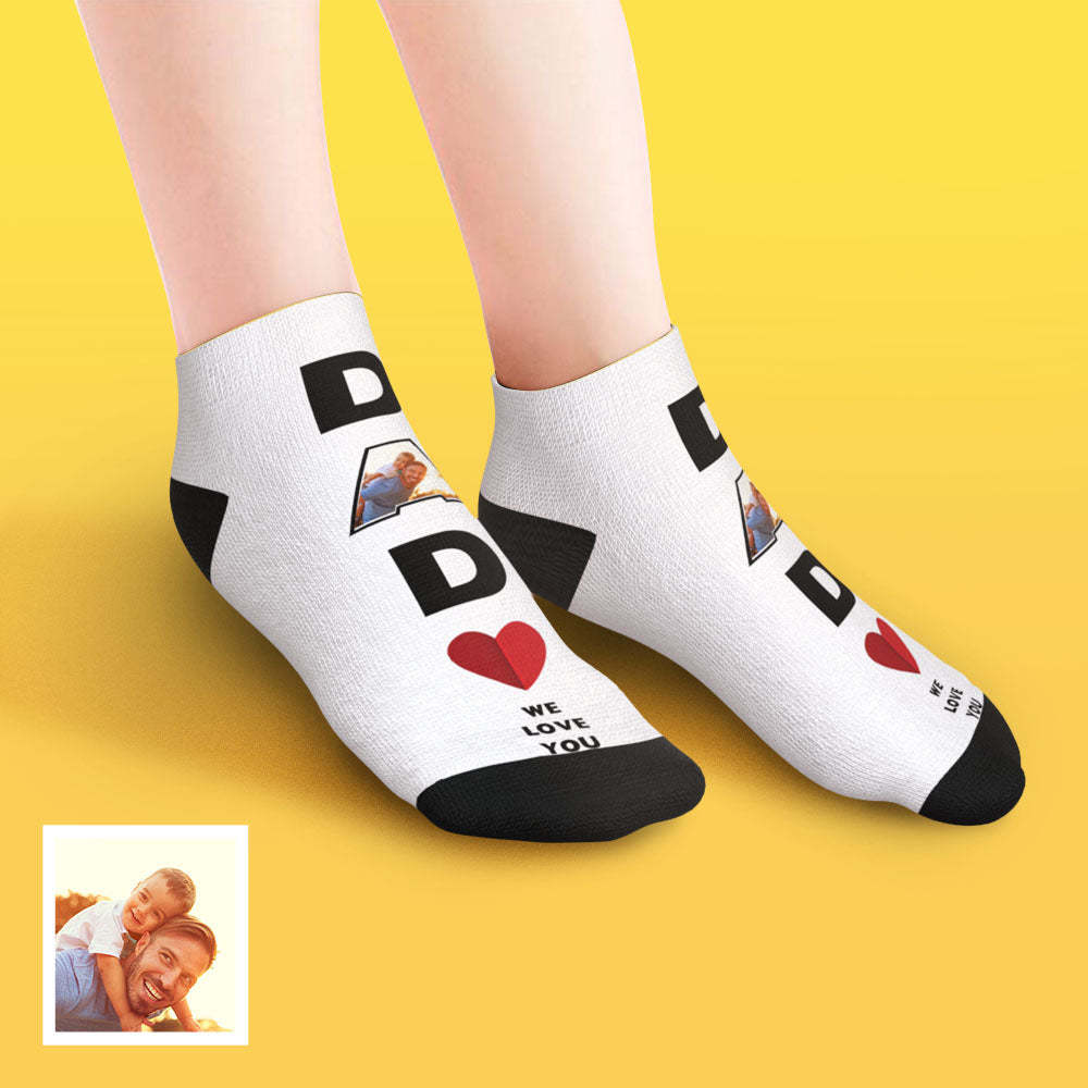 Custom Low Cut Ankle Face Socks Dad We Love You Gifts For Dad - MyFaceBoxer