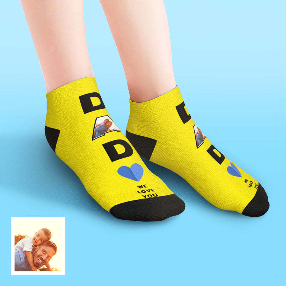 Custom Low Cut Ankle Face Socks Dad We Love You Gifts For Dad - MyFaceBoxer