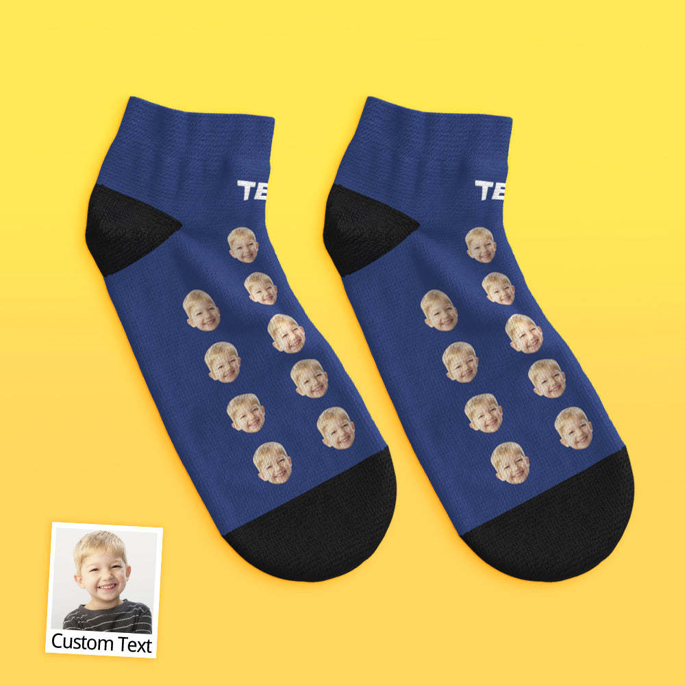 Custom Low Cut Ankle Face Socks For Dad #1 Daddy - MyFaceBoxer
