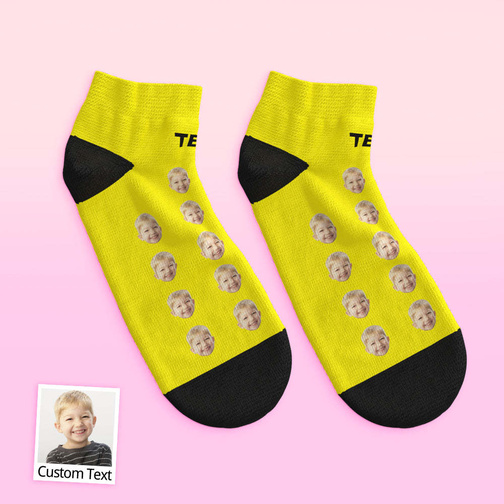 Custom Low Cut Ankle Face Socks For Dad #1 Daddy - MyFaceBoxer