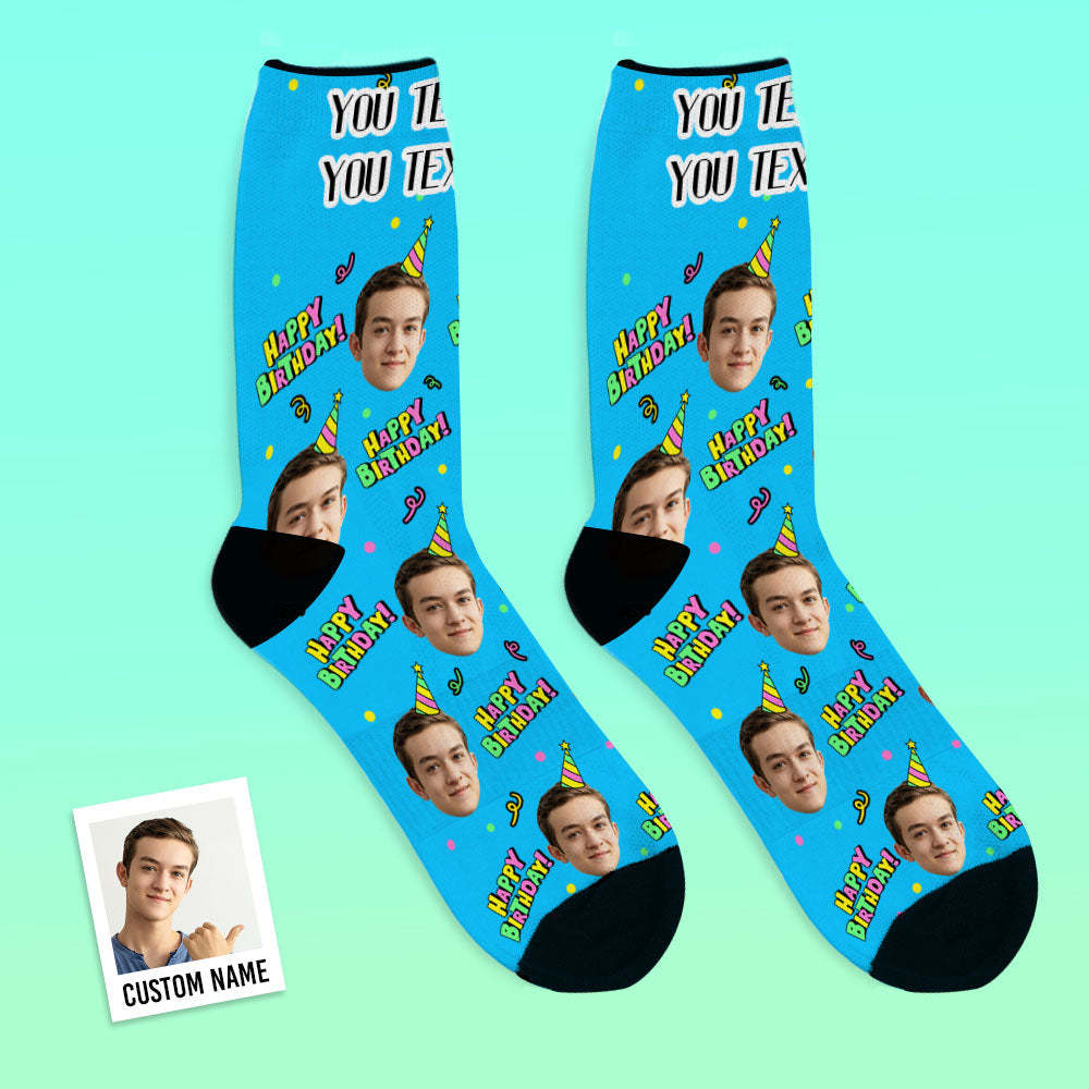 Custom Face Happy Birthday Socks Best Gift For Friends - MyFaceBoxer