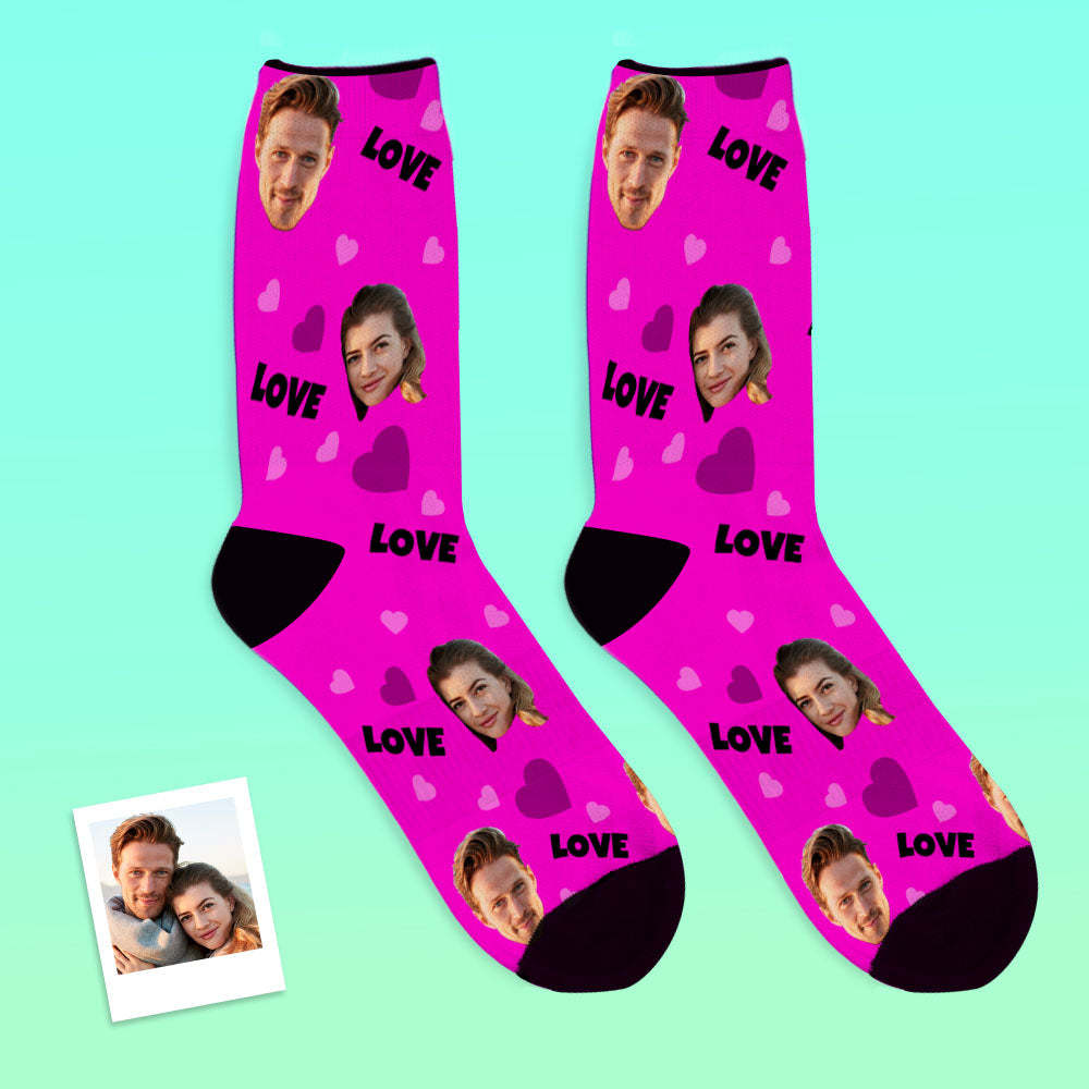 Custom Love And Face On Crew Socks - MyFaceBoxer