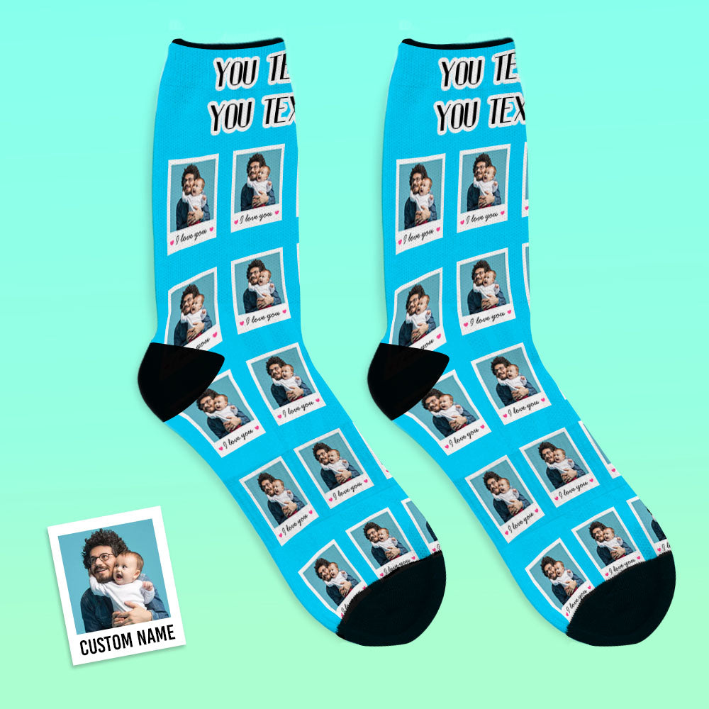 Father's Day Gifts Custom I Love You Polaroid Socks