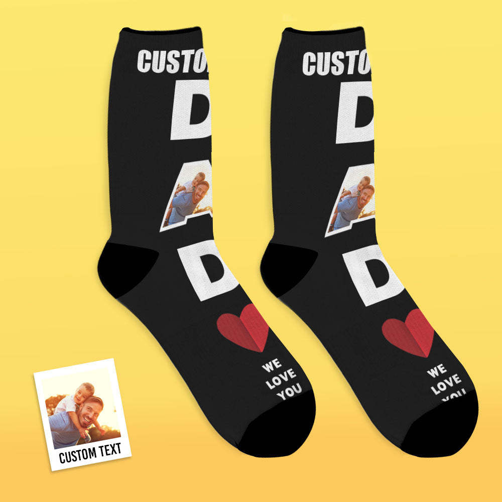 Custom Face Socks Dad We Love You Gifts For Dad - MyFaceBoxer