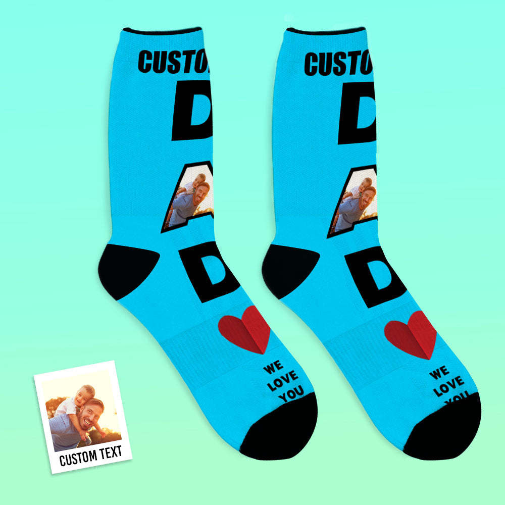 Custom Face Socks Dad We Love You Gifts For Dad - MyFaceBoxer