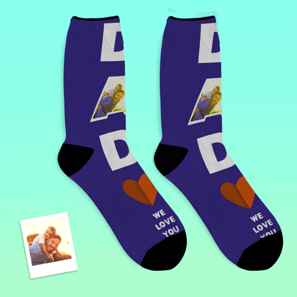 Custom Face Socks Dad We Love You Gifts For Dad - MyFaceBoxer