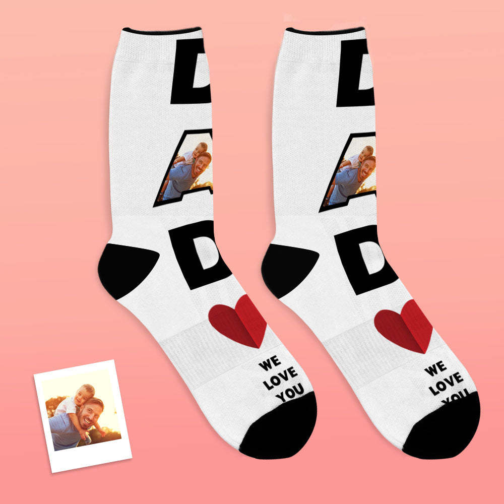 Custom Face Socks Dad We Love You Gifts For Dad - MyFaceBoxer