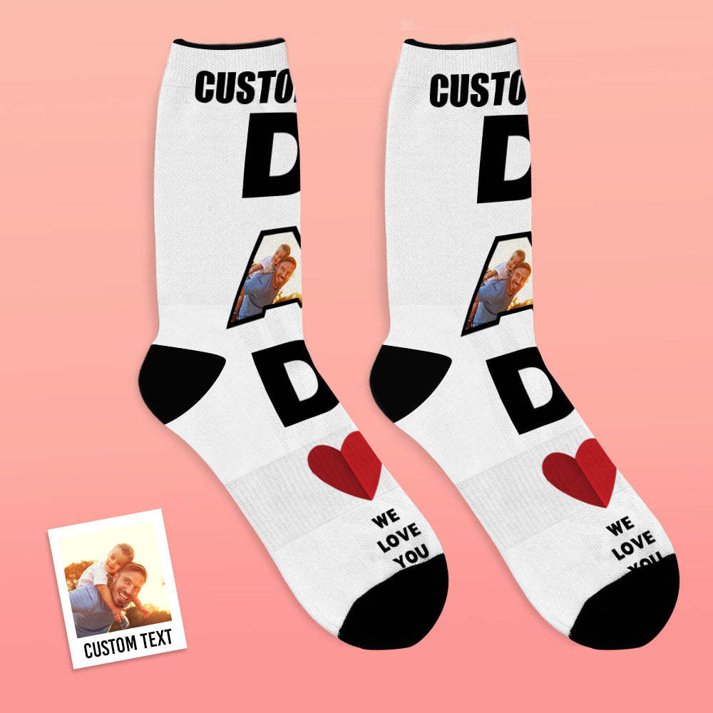 Custom Face Socks Dad We Love You Gifts For Dad - MyFaceBoxer