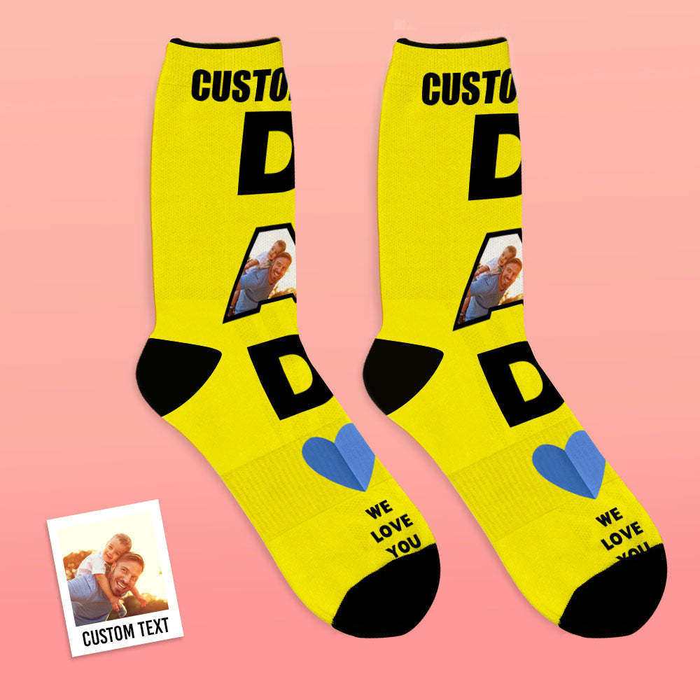 Custom Face Socks Dad We Love You Gifts For Dad - MyFaceBoxer