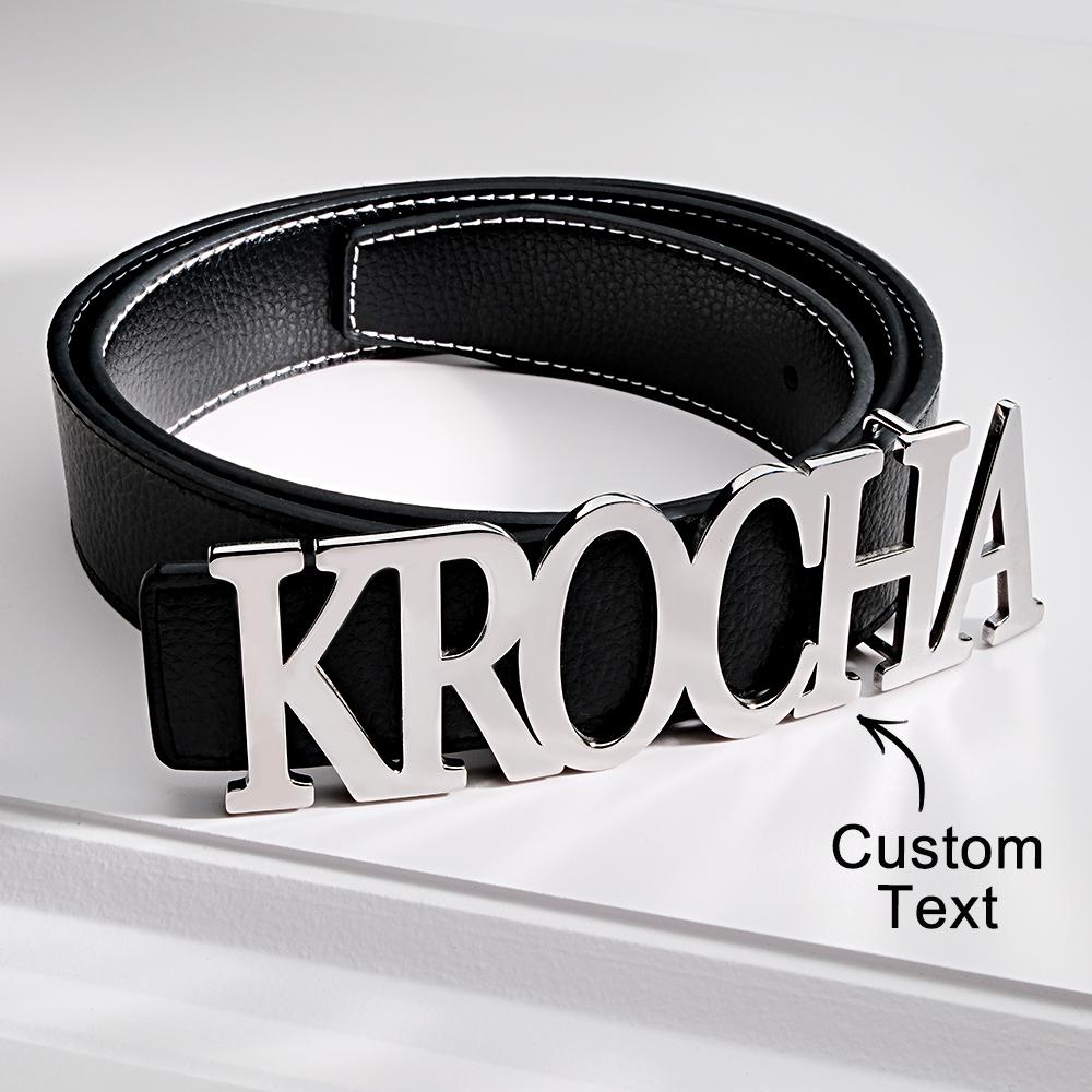 Custom Name Belt Buckle with Free Belt Personalized Letter Belt Gift For Him - MyFaceBoxer
