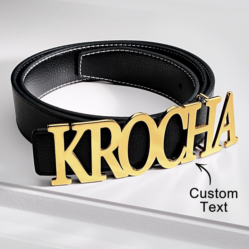 Custom Name Belt Buckle with Free Belt Personalized Letter Belt Gift For Him - MyFaceBoxer
