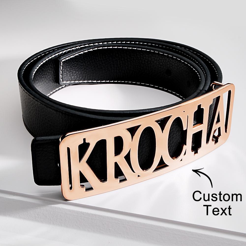 Custom Square Frame Name Belt Buckle with Free Belt Gift For Him - MyFaceBoxer