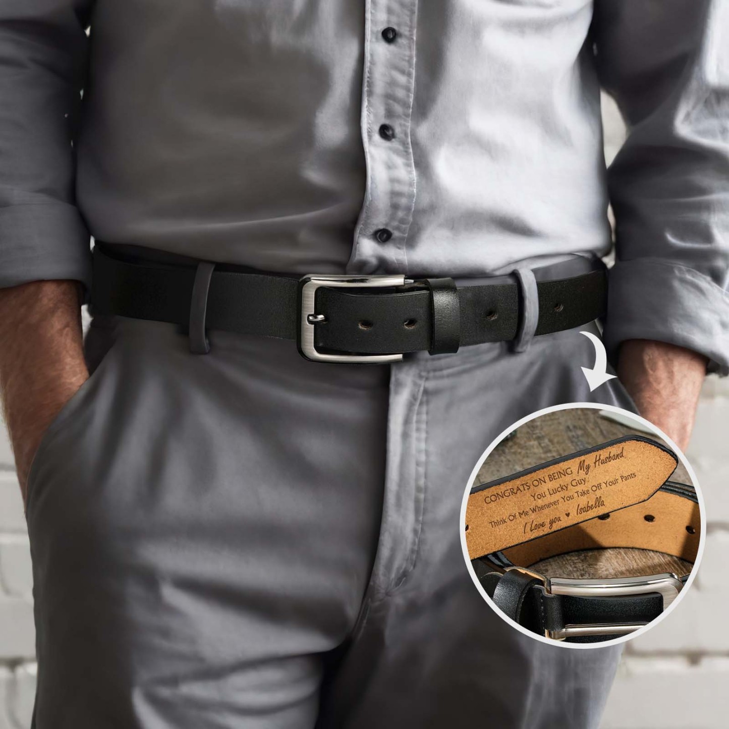 Gifts for Husband or Boyfriend Custom Engraved Leather Belt Personalized Name Belts - MyFaceBoxer