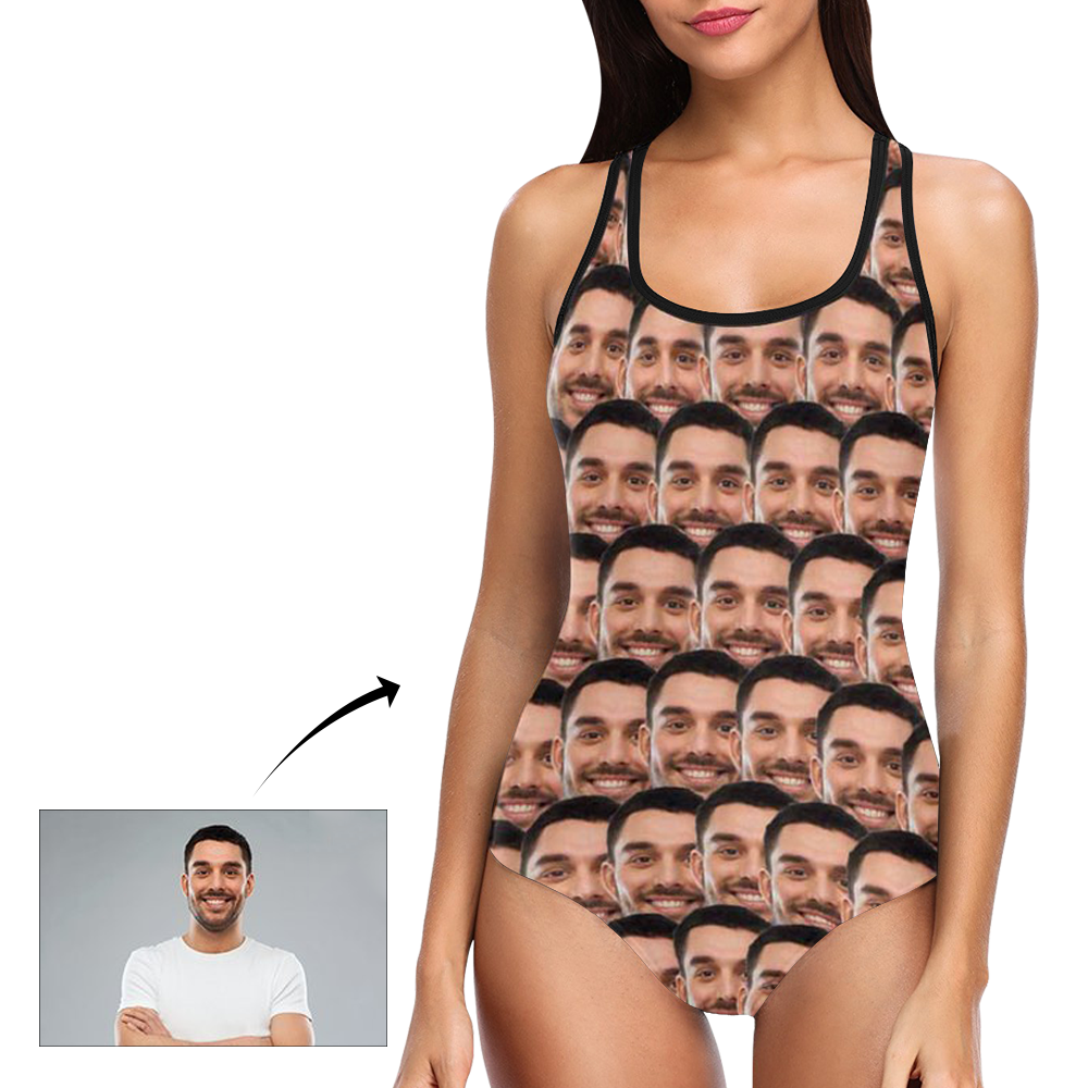 Custom Face Swimwear Women's Photo Slip One Piece Swimsuit - Mash - MyFaceBoxer