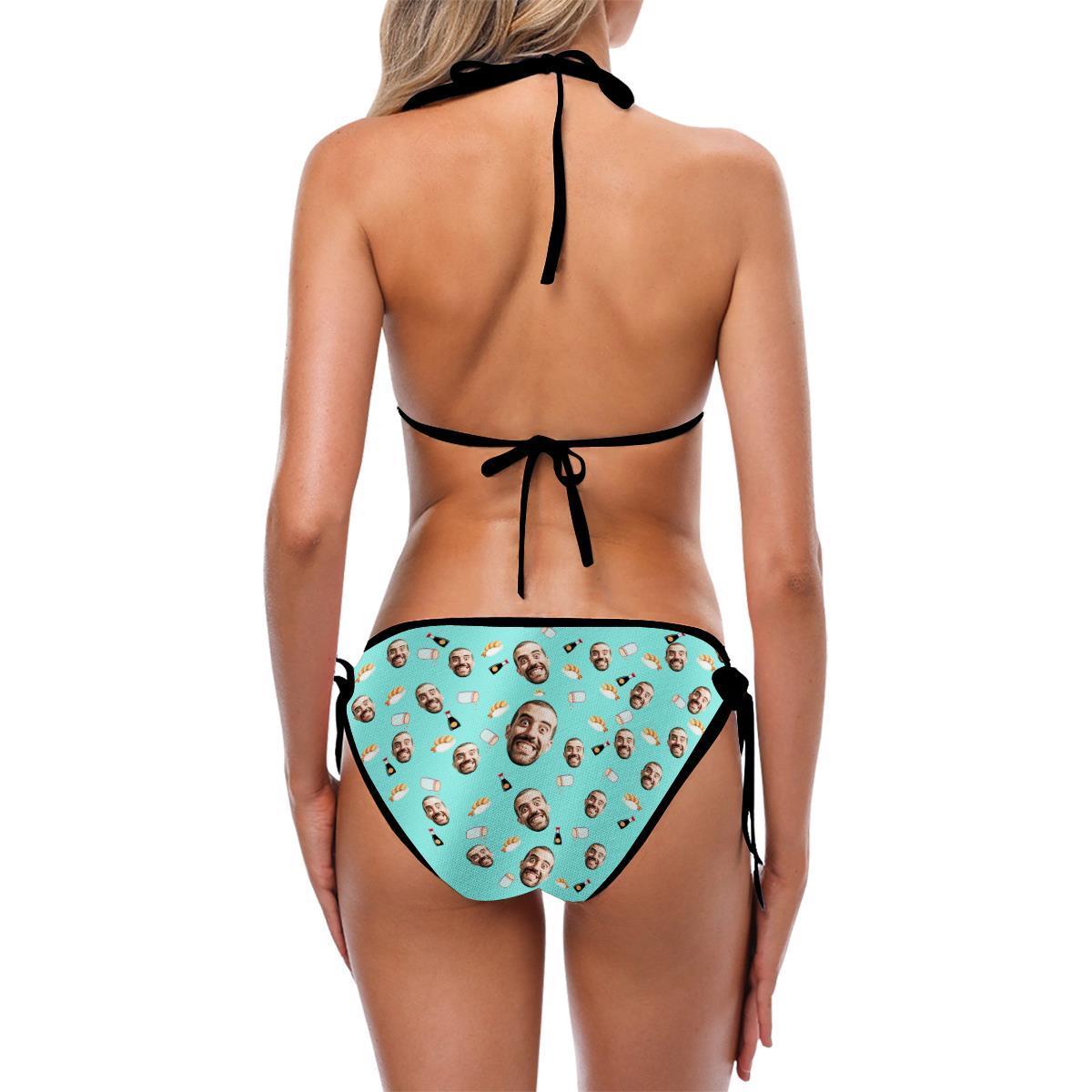 Custom Women Face Photo Bikini Sexy Suit - Sushi - MyFaceBoxer