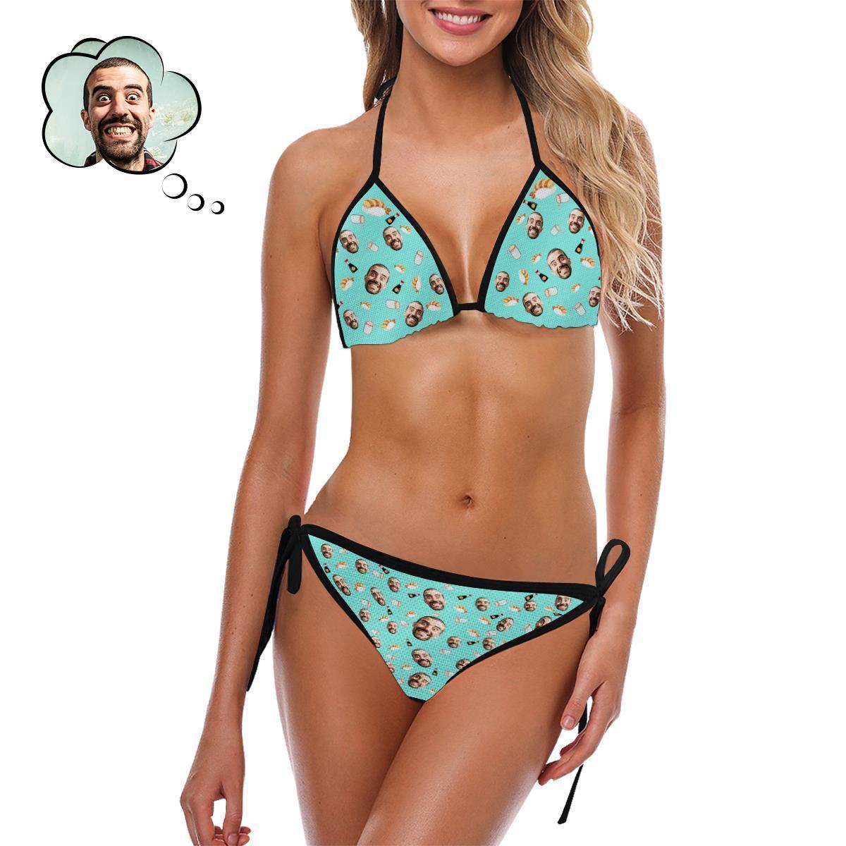 Custom Women Face Photo Bikini Sexy Suit - Sushi - MyFaceBoxer