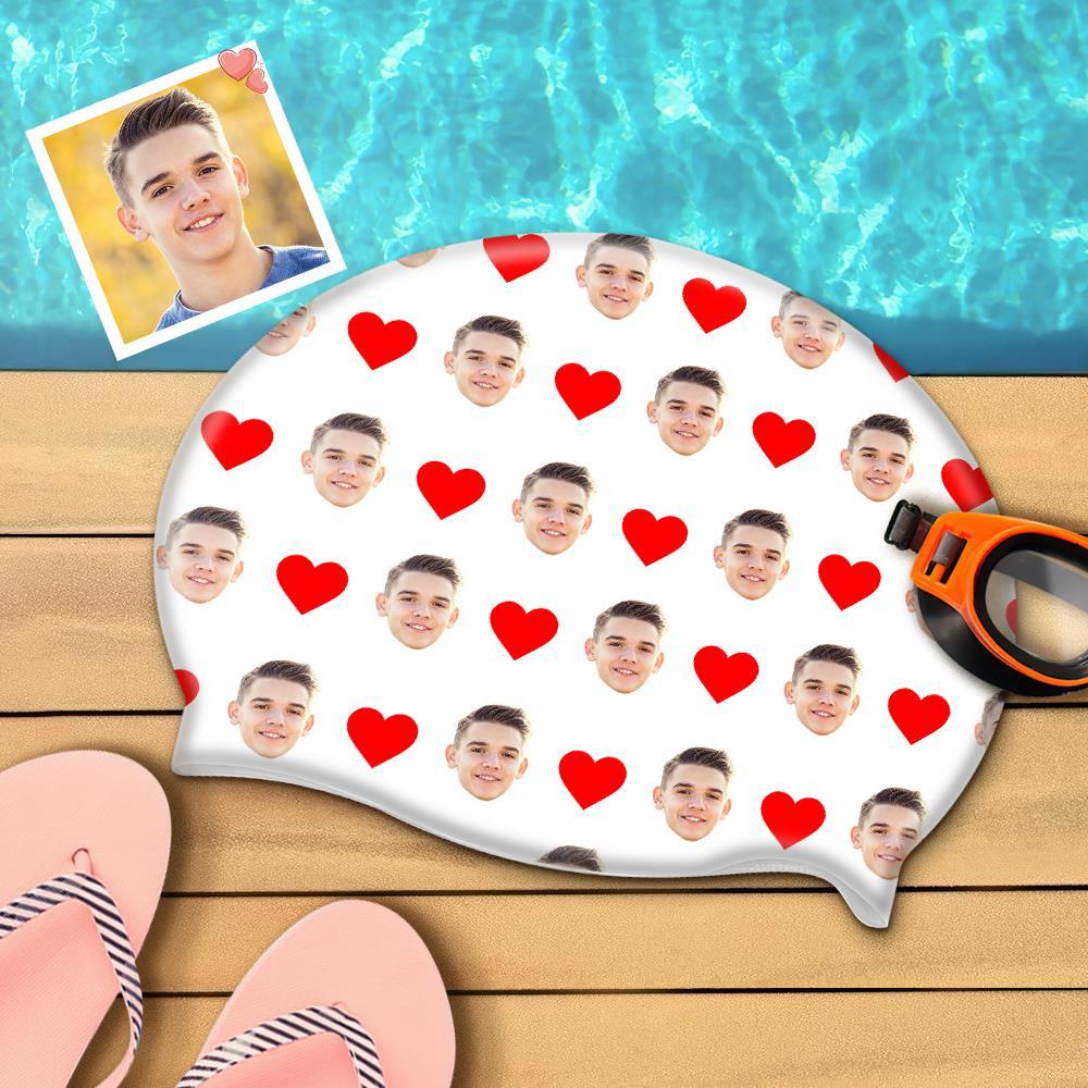 Custom Your Face Swim Cap Unisex-Adult Swim Cap Gifts For Sports Lovers - MyFaceBoxer