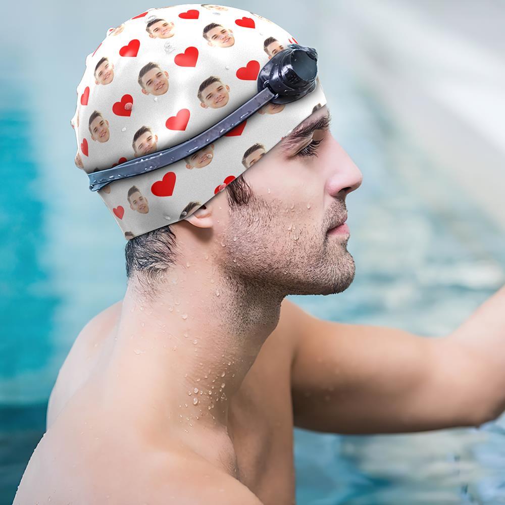 Custom Your Face Swim Cap Unisex-Adult Swim Cap Gifts For Sports Lovers - MyFaceBoxer