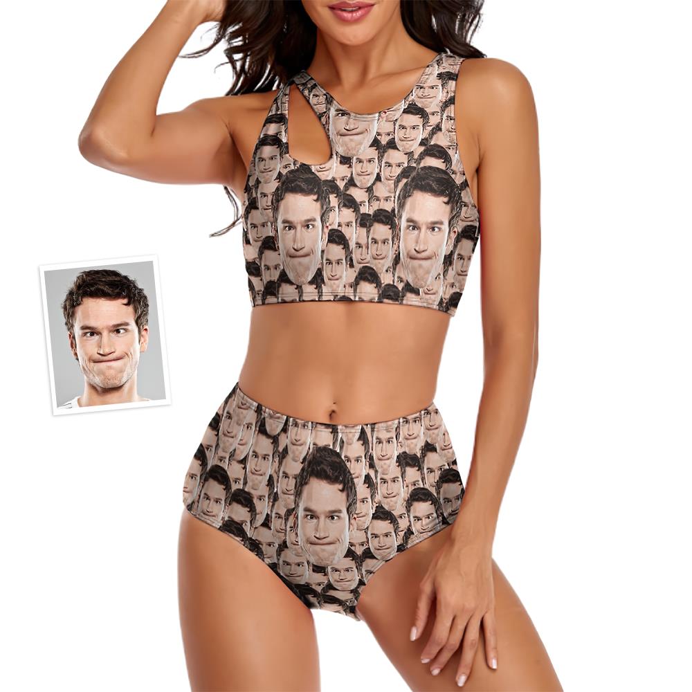 Custom Face Women's Face Mash Two-piece Swimsuit - MyFaceBoxer