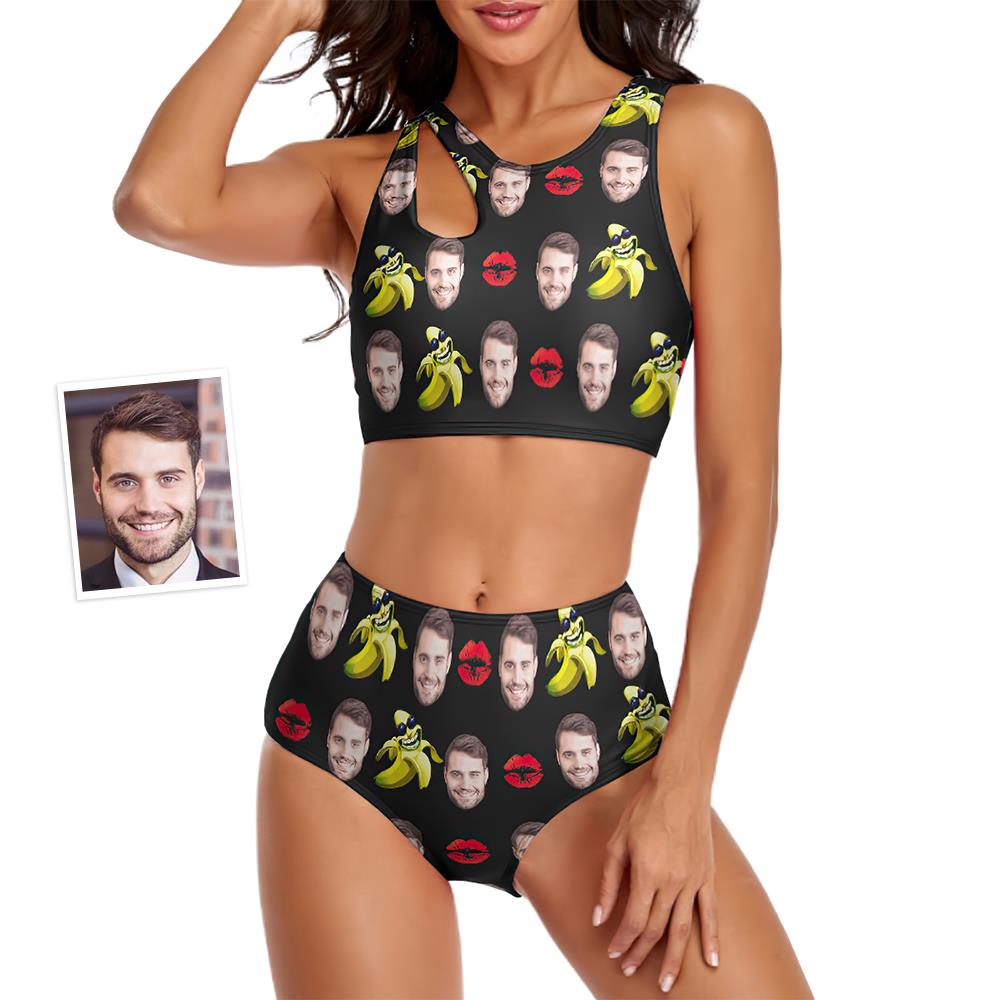 Custom Face Women's Banana Two-piece Swimsuit Personalized Sexy Gifts for Her - MyFaceBoxer