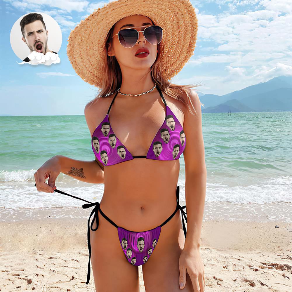 Custom Face Swimming Suit Sexy Strappy Bikini Whirlpool - MyFaceBoxer