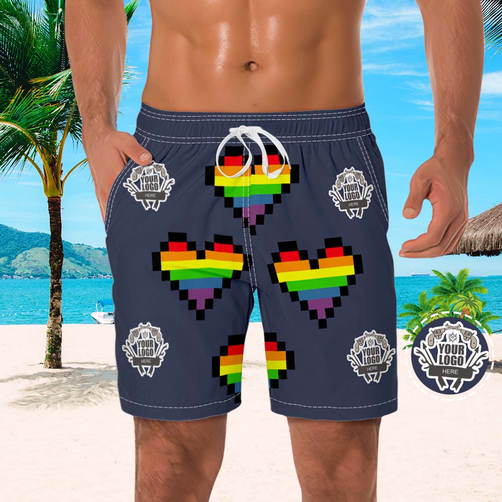 Custom Men's Mash Photo Swim Trunk with Your Logo	 - MyFaceBoxer