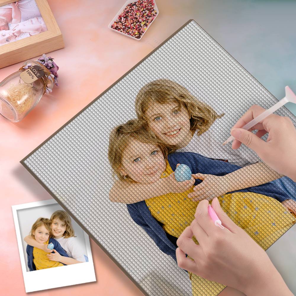 5D Custom Diamond Painting DIY Diamond Painting Kit Full Square Round Rhinestone Unique Gifts 40*40cm - Dear Friend - MyFaceBoxer
