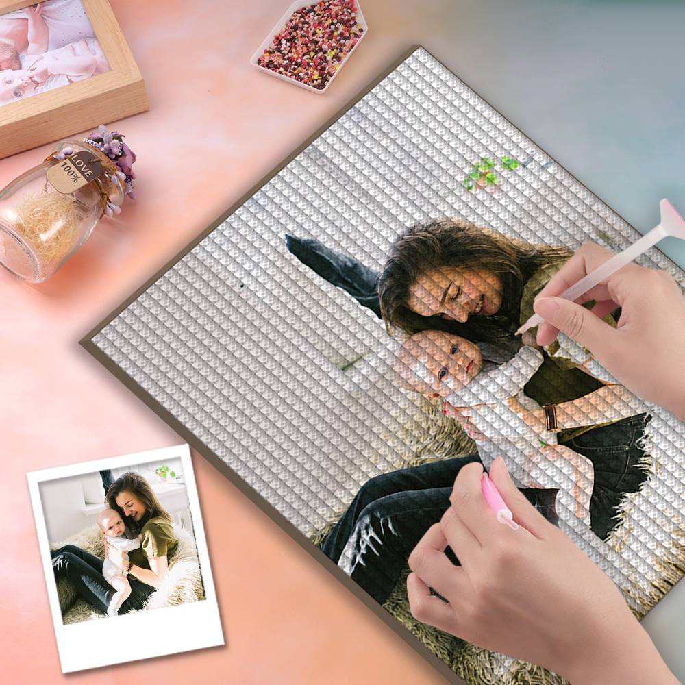 5D Custom Diamond Painting DIY Diamond Painting Kit Full Square Round Rhinestone Unique Gifts 40*50cm - Play with Mom - MyFaceBoxer