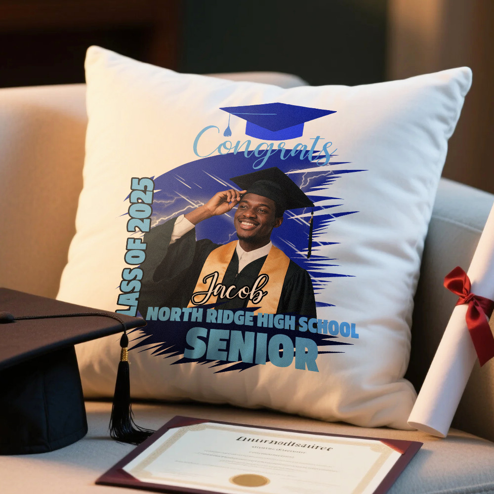 Graduation Pillow, Custom Graduation Gift, Grad Gift, Personalized keepsake, High School Senior Class, School  Celebration, School Memory