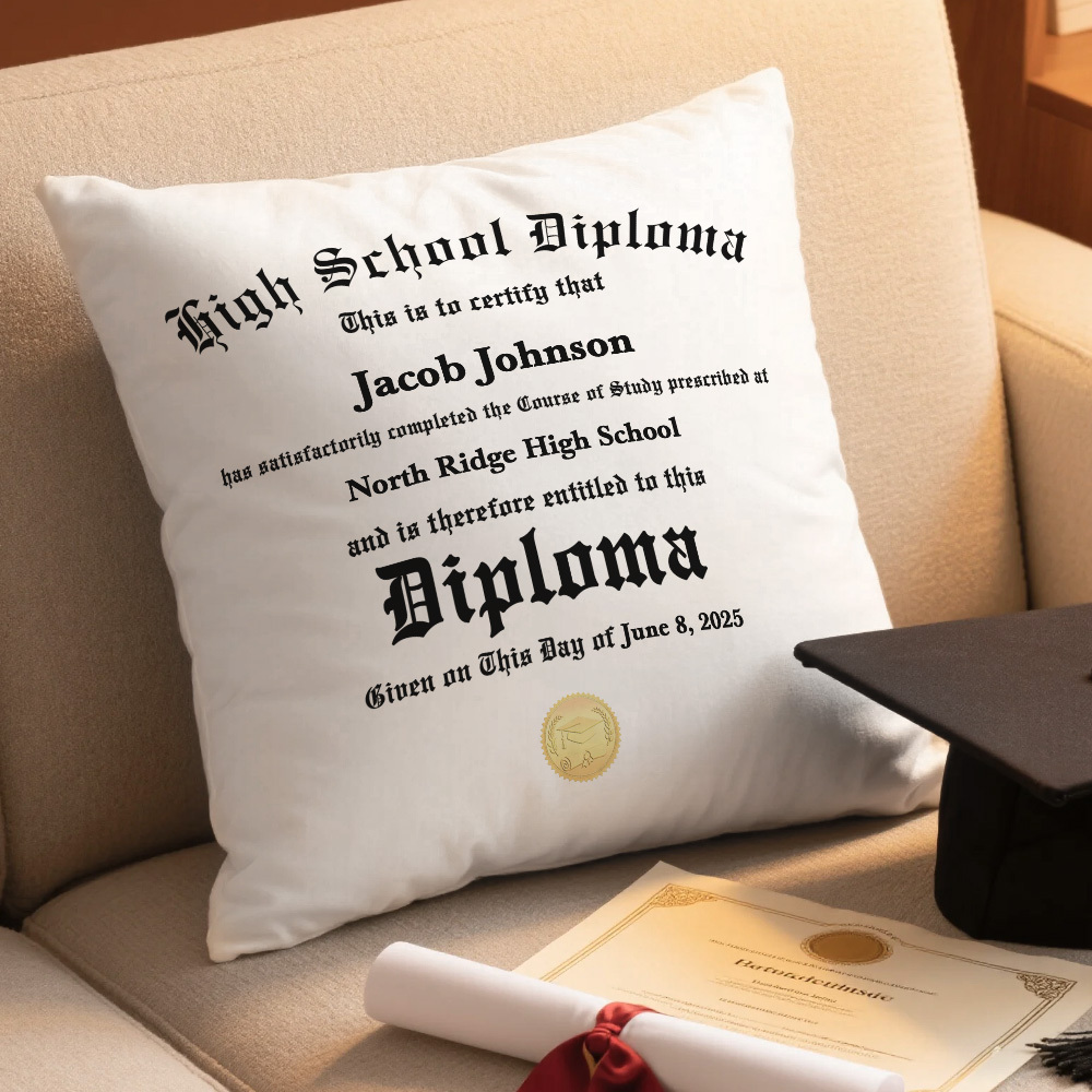 Graduation Pillow, Custom Graduation Gift, Grad Gift, Personalized keepsake, High School Senior Class, School  Celebration, School Memory