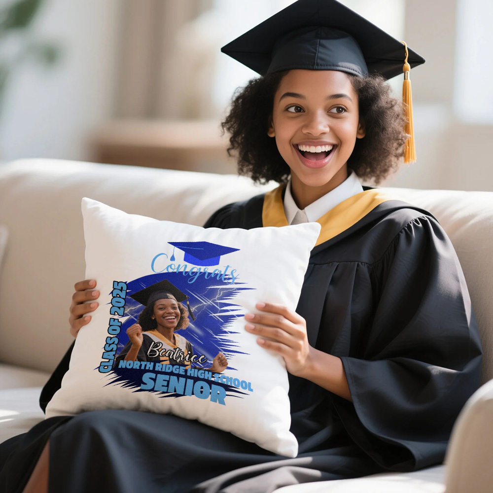 Graduation Pillow, Custom Graduation Gift, Grad Gift, Personalized keepsake, High School Senior Class, School  Celebration, School Memory