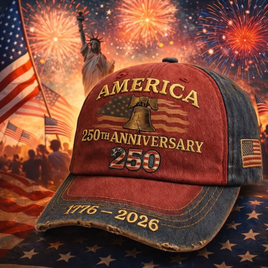 U.S. 250th Anniversary Baseball Cap Adjustable America 250 Anniversary USA Hat Patriotic Veterans Hats