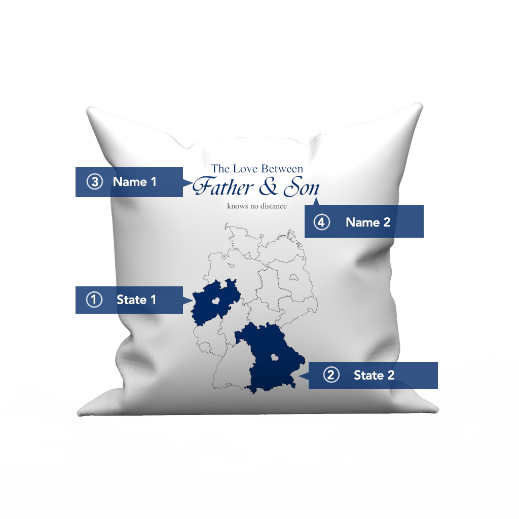 Custom The Love pillow case with The Germany's Map- Love Knows No Distance - MyFaceBoxer