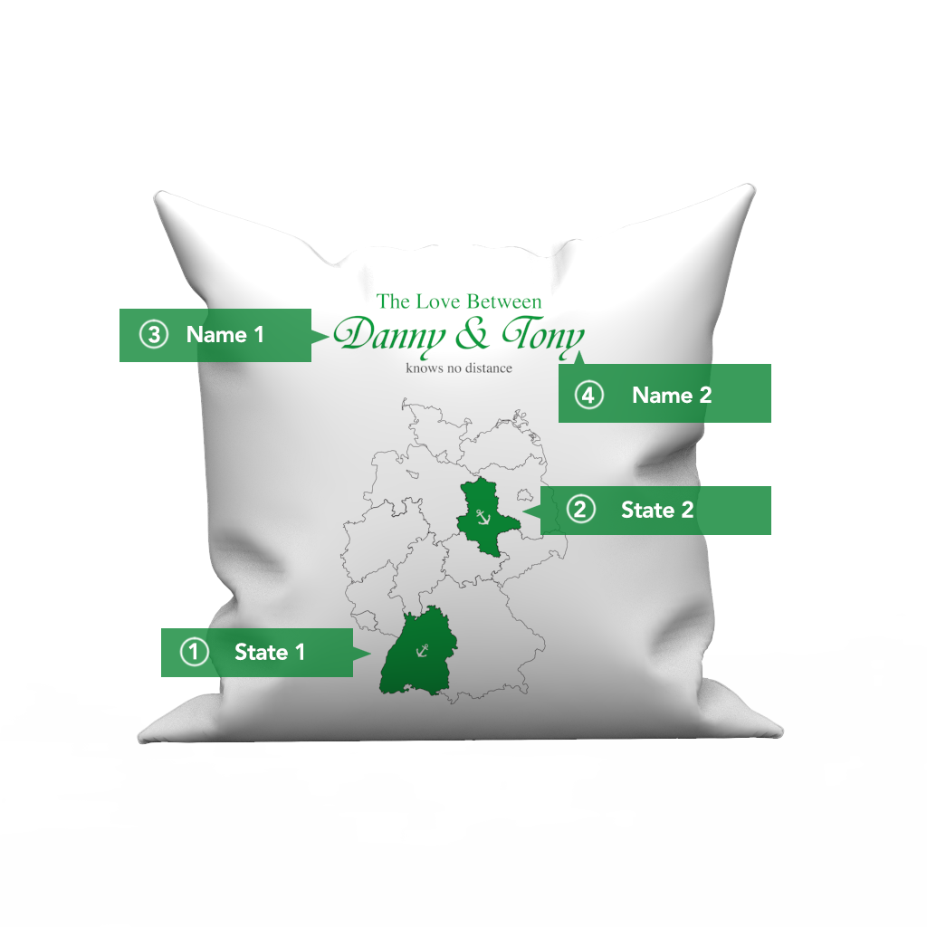 Custom The Love pillow case with The Germany's Map- Love Knows No Distance - MyFaceBoxer
