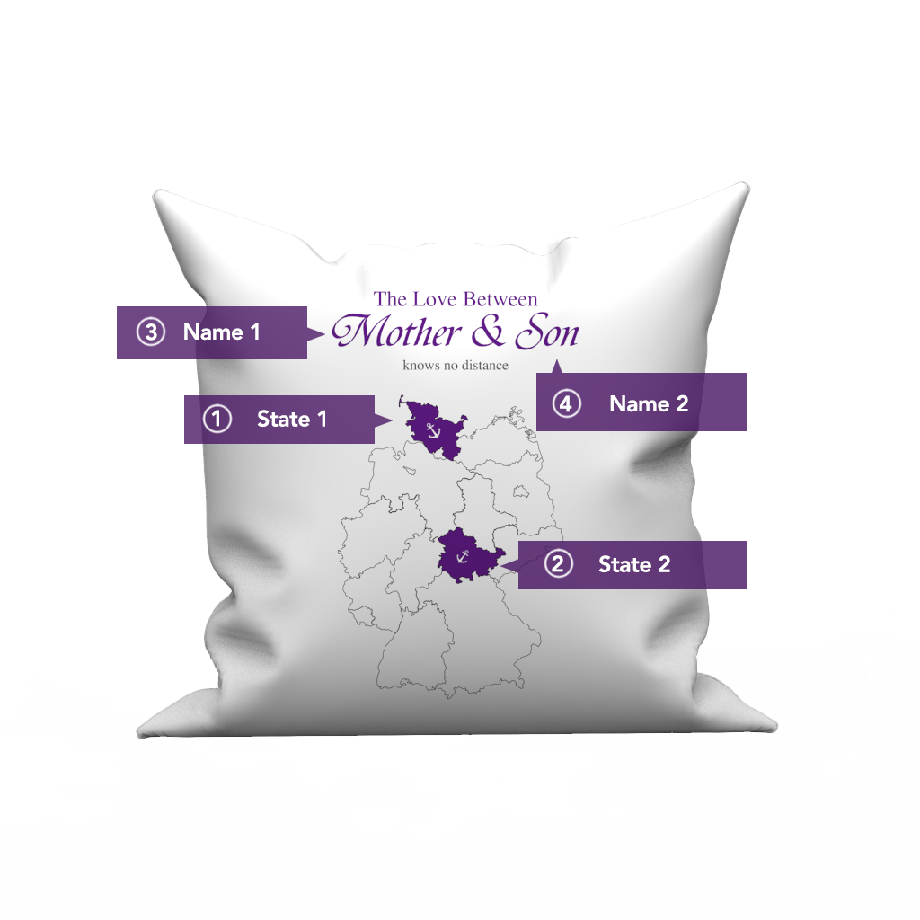 Custom The Love pillow case with The Germany's Map- Love Knows No Distance - MyFaceBoxer