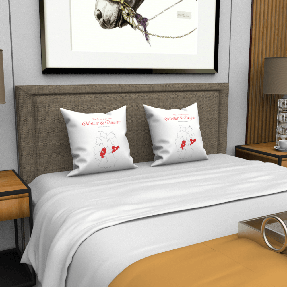 Custom The Love pillow case with The Germany's Map- Love Knows No Distance - MyFaceBoxer